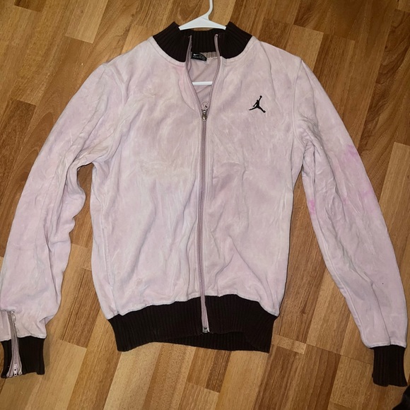 Vintage Nike Air Jordan Women's Velour Tracksuit. Pink/Brown. - Picture 3 of 12